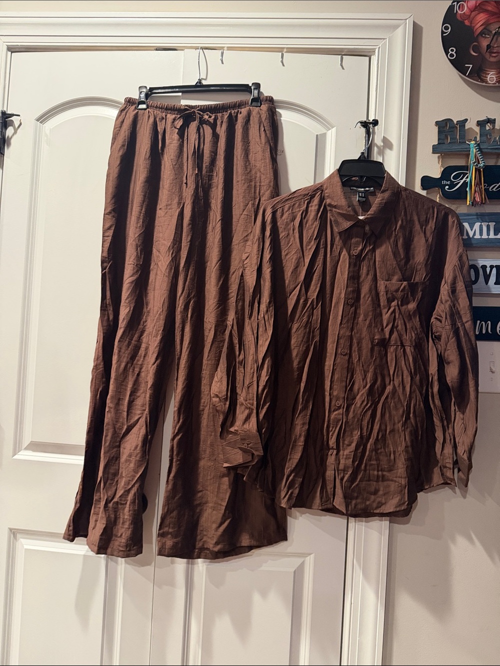 Streetwear Society Brown Two-Piece Pantsuit Set